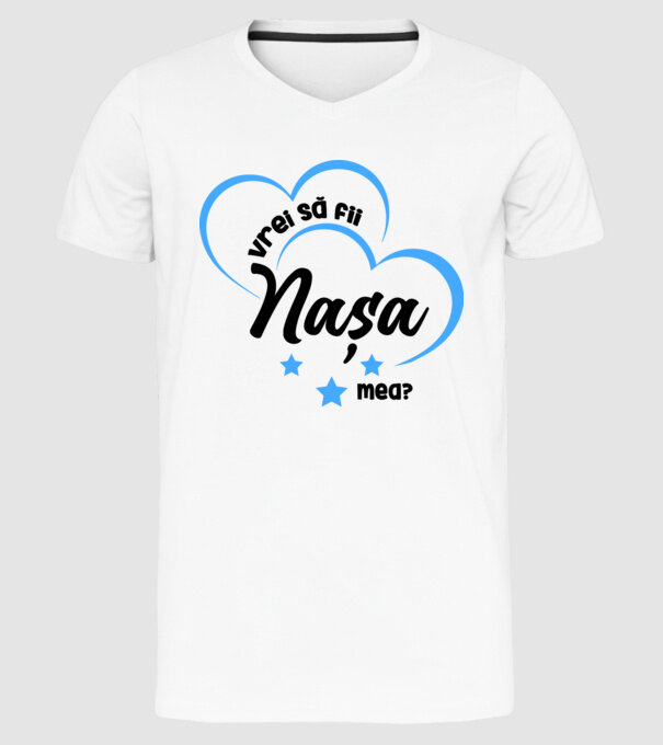 Vrei să fii nașa mea? model alb pe tricou