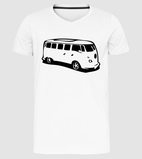 vwbus model alb pe tricou