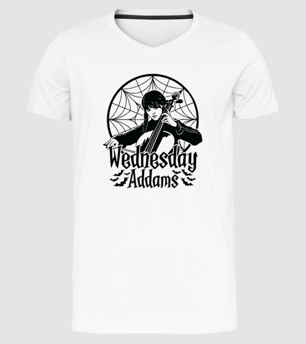 Wednesday Window model alb pe tricou