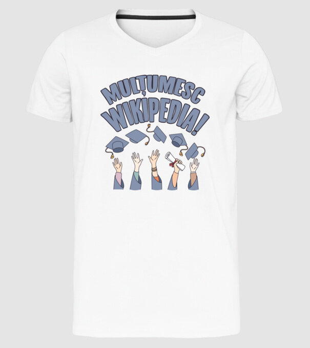 Wikipedia model alb pe tricou