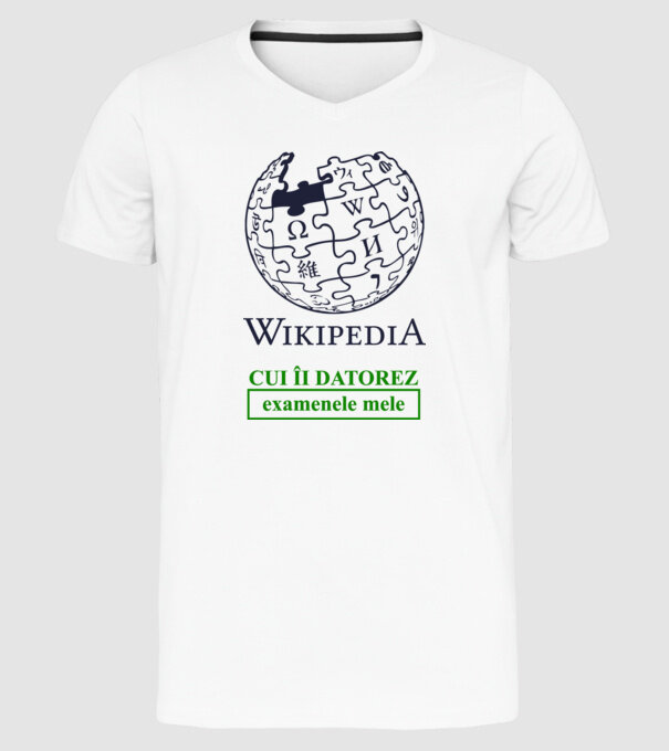 Wikipedia: cui îi datorez examenele mele model alb pe tricou