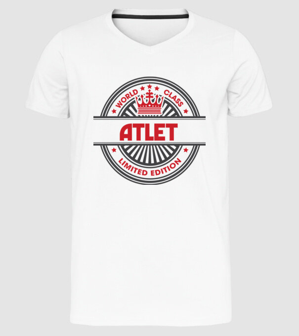 atlet model alb pe tricou