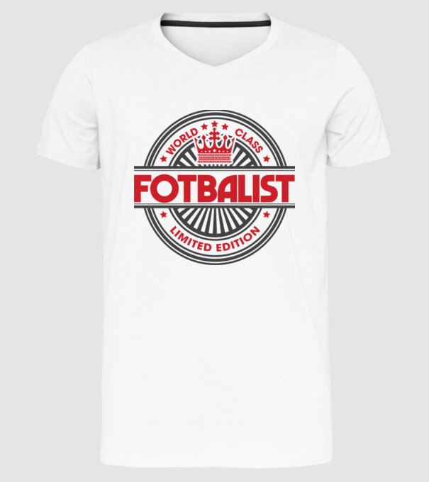 Fotbalist model alb pe tricou