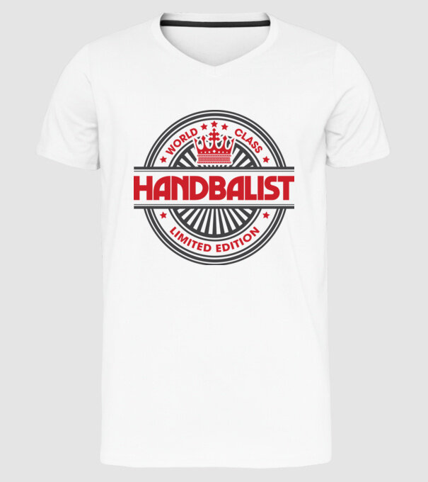 handbalist model alb pe tricou