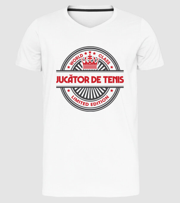jucător de tenis model alb pe tricou