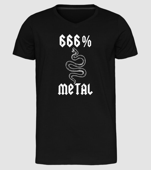 666 Metal model negru pe tricou