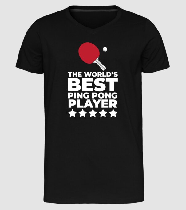 Cel mai bun jucător ping-pong engleză model negru pe tricou