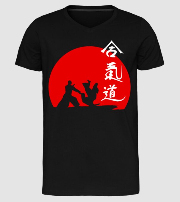 Aikido model negru pe tricou