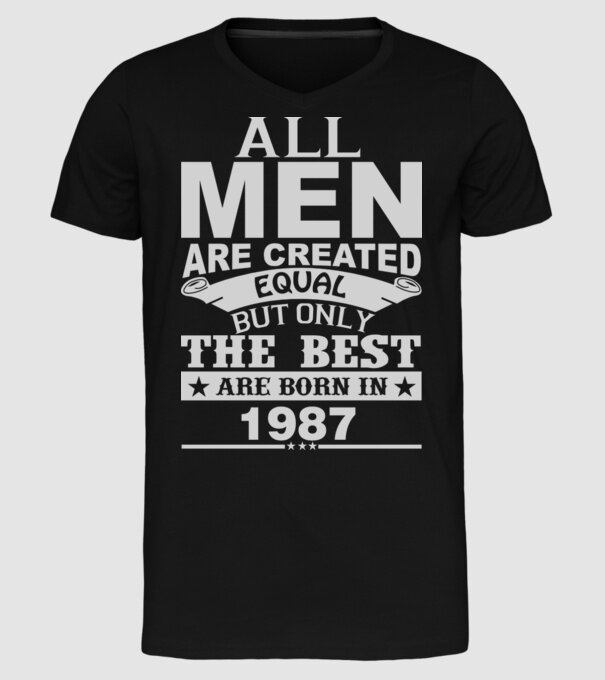 All men are created - 1987 model negru pe tricou