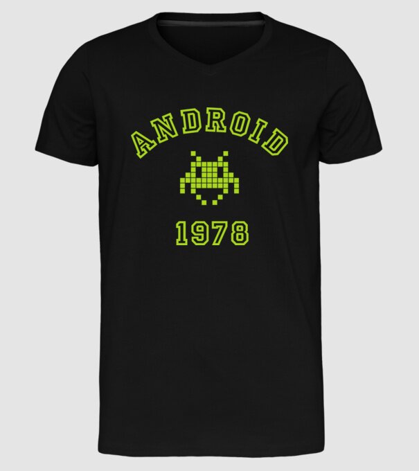 android model negru pe tricou