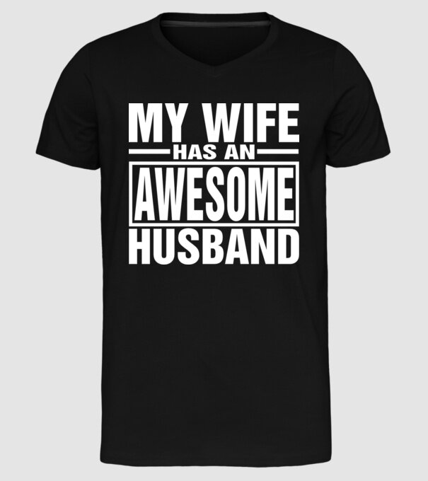 Awesome husband model negru pe tricou