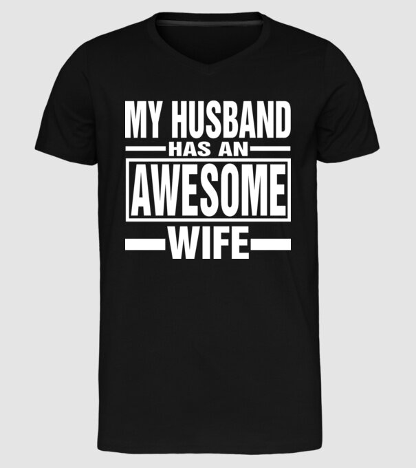 Awesome wife model negru pe tricou