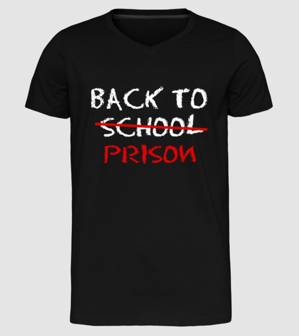 Back to prison - școală model negru pe tricou