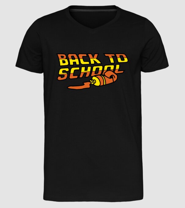 Back to school model negru pe tricou