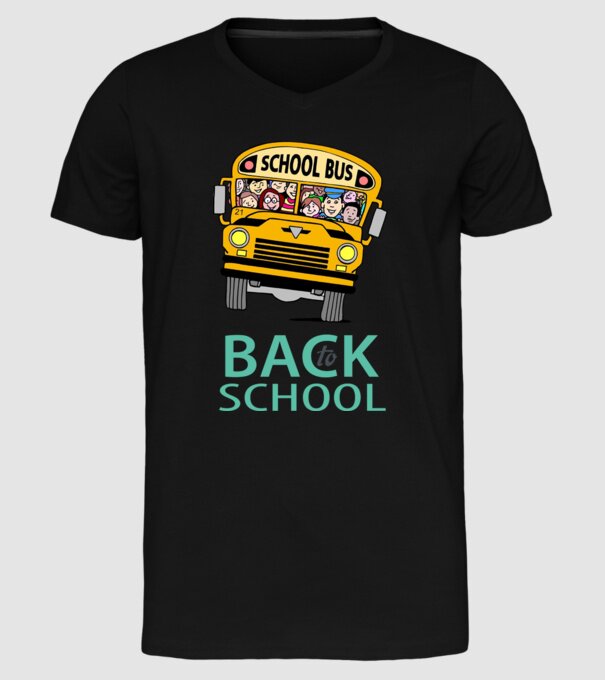 Back to school bus model negru pe tricou