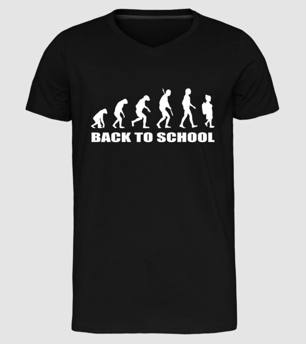 Back to school evolution model negru pe tricou