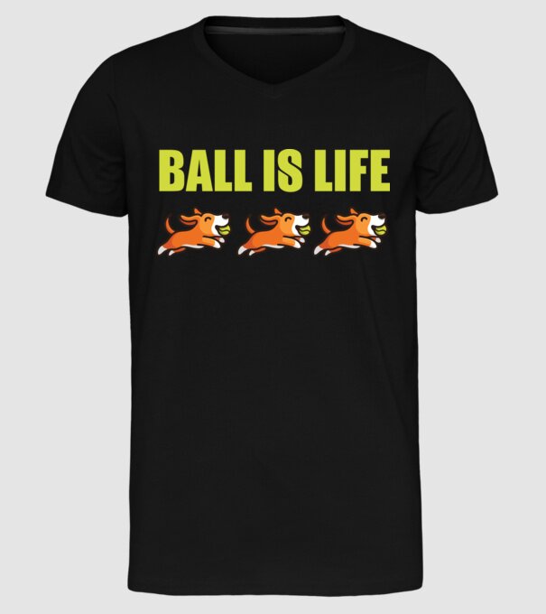 Ball is life model negru pe tricou