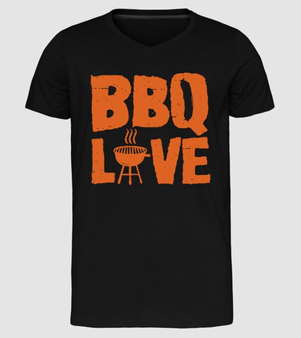 BBQ LOVE model negru pe tricou