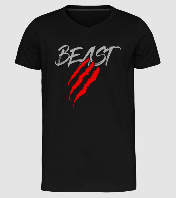 Beast model negru pe tricou