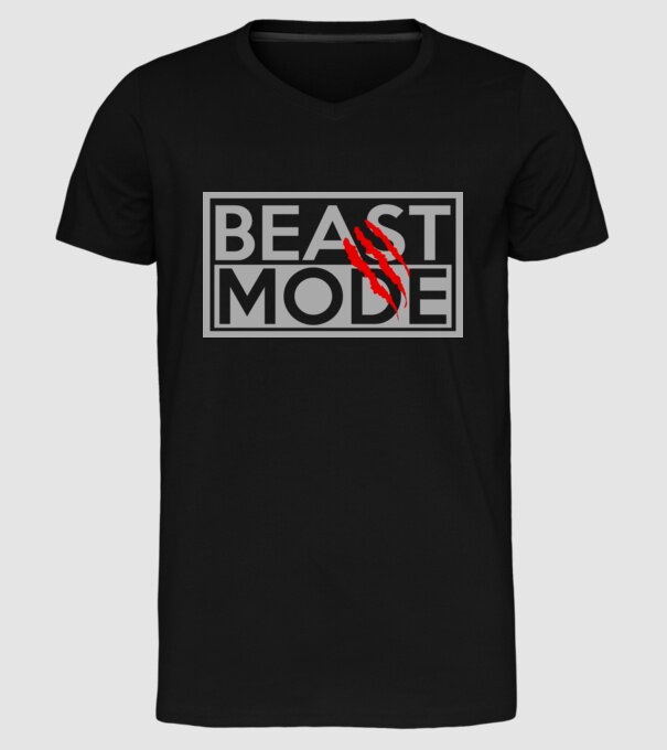 Beast mode model negru pe tricou