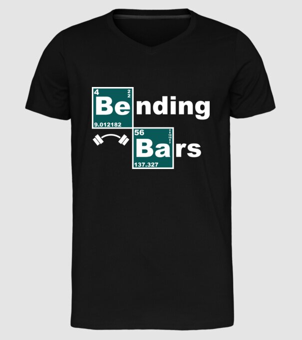 Bending bars model negru pe tricou