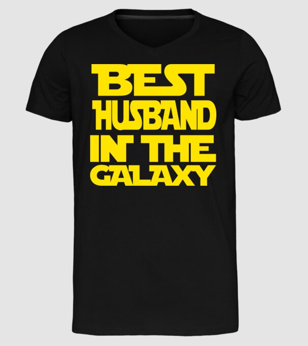 best husband in the galaxy model negru pe tricou