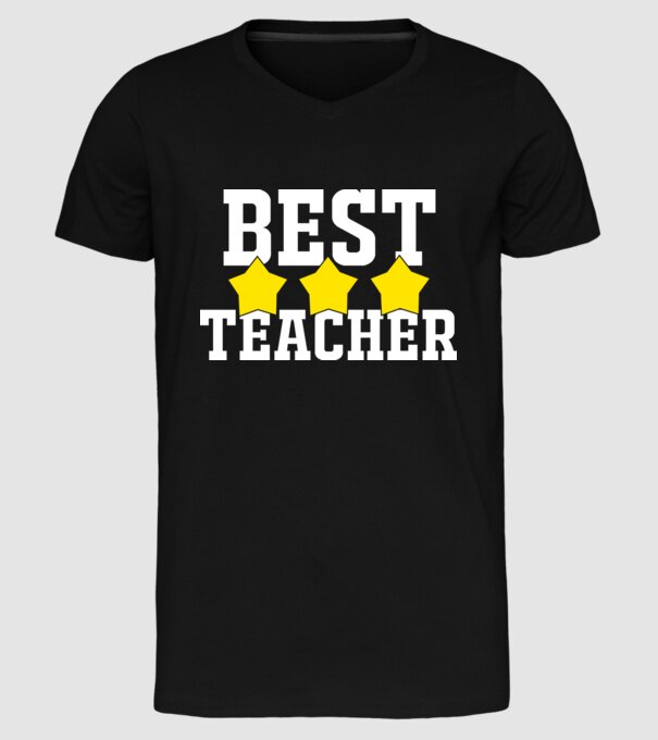 Best teacher model negru pe tricou