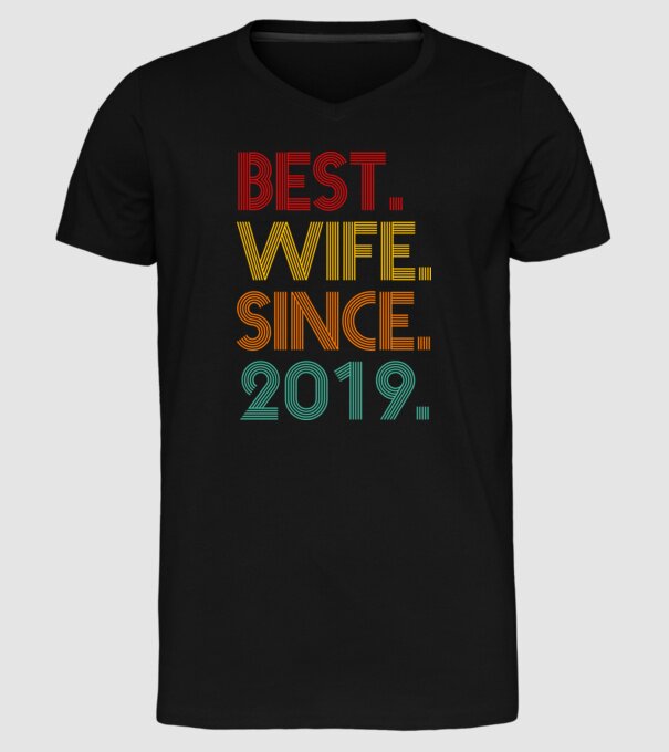 best wife since 2019 retro model negru pe tricou