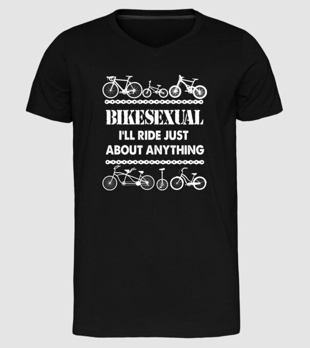 Bikesexual white model negru pe tricou