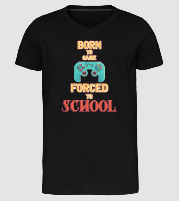 Born to game model negru pe tricou