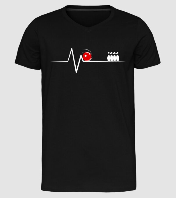 Bowling EKG model negru pe tricou