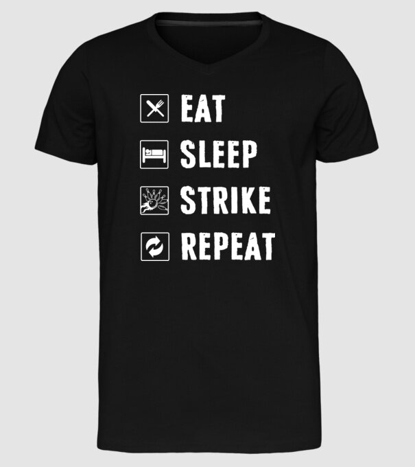 Bowling daily routine model negru pe tricou