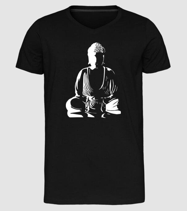 buddha silhouette model negru pe tricou