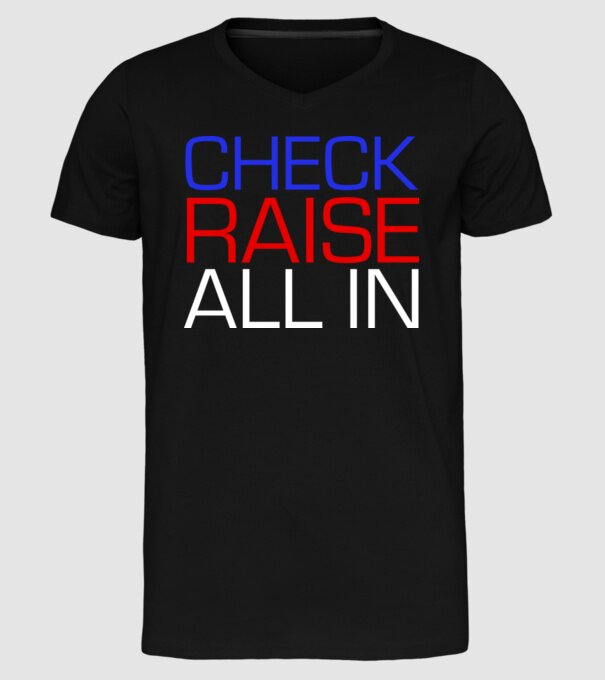 Check Raise model negru pe tricou
