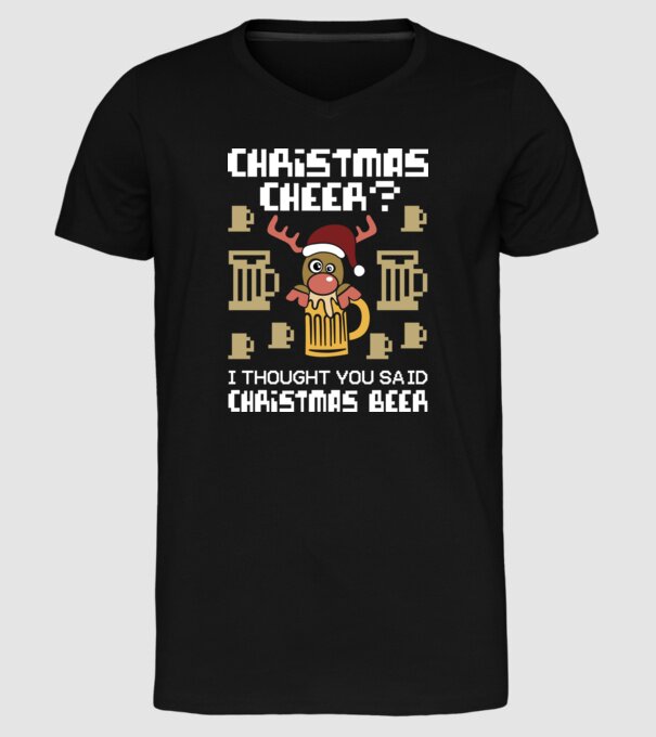 Christmas beer pulovăr urât model negru pe tricou