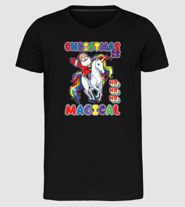CHRISTMAS IS MAGICAL model negru pe tricou