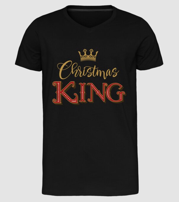 Christmas King model negru pe tricou