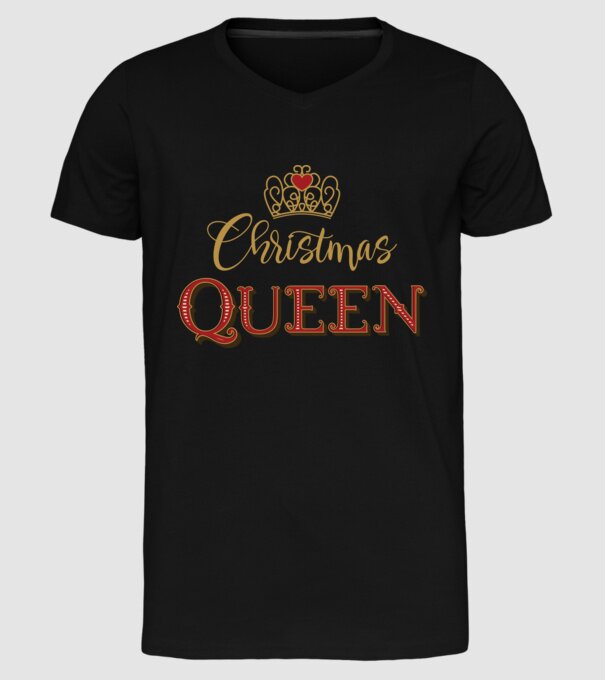 Christmas Queen model negru pe tricou
