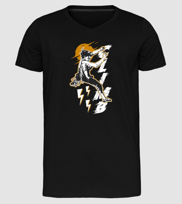 CLIMB retro model negru pe tricou