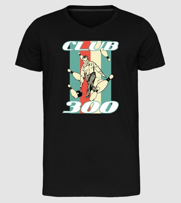 club300 model negru pe tricou