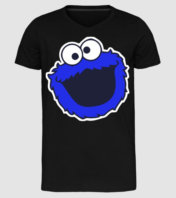 Cookie Monster Face model negru pe tricou