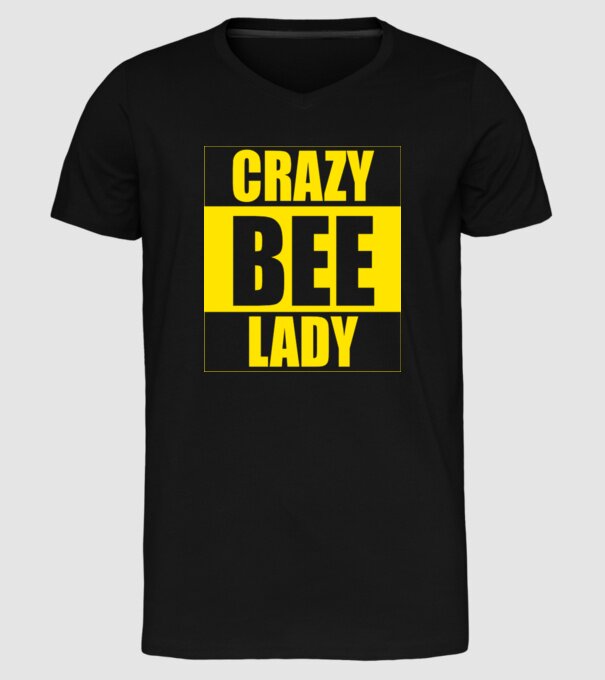 Crazy bee lady model negru pe tricou