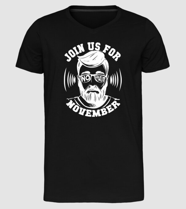 Alătură-te mișcării No Shave November (engleză) model negru pe tricou