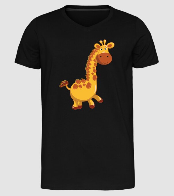 Cute giraffe model negru pe tricou