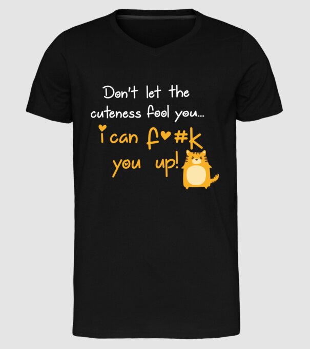 Cuteness model negru pe tricou
