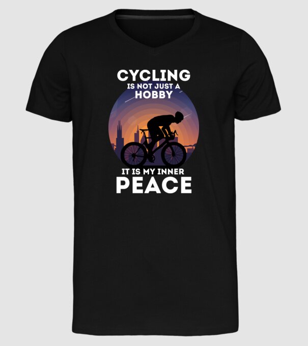 cycling is not just a hobby model negru pe tricou