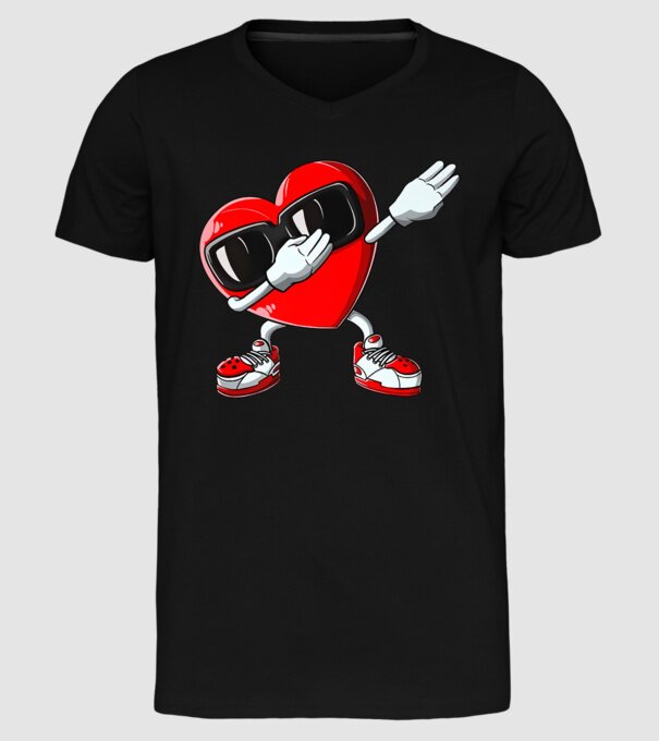 Dab inima model negru pe tricou