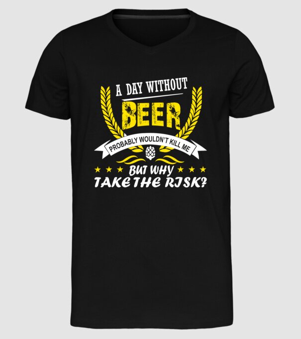 Day without beer model negru pe tricou