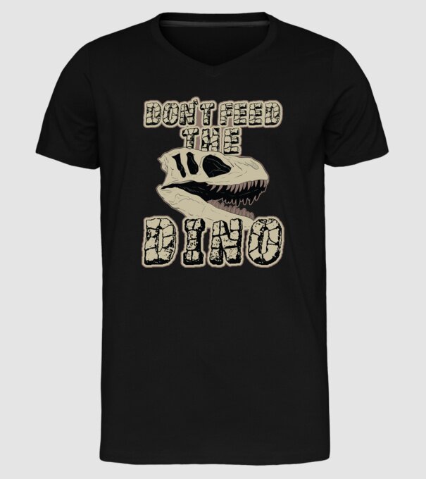 Dont feed the dino model negru pe tricou