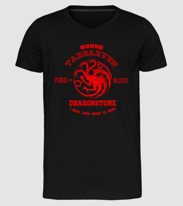Dragonstone model negru pe tricou